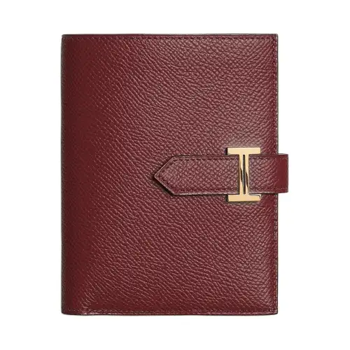 HERMES Bearn Epsom Calfskin Wallet Unisex 55 Rouge H Hermes Red