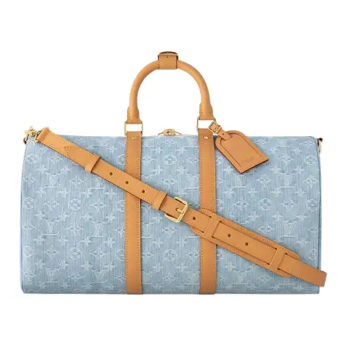 LOUIS VUITTON Keepall Bandouliere 45 Sky Blue Denim