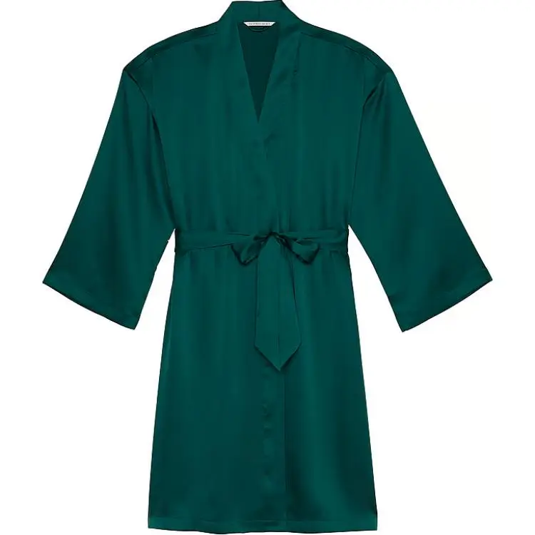 Victoria's Secret Satin Midi Robe/Mystique Green Sleep Robe Women's Mysterious Green