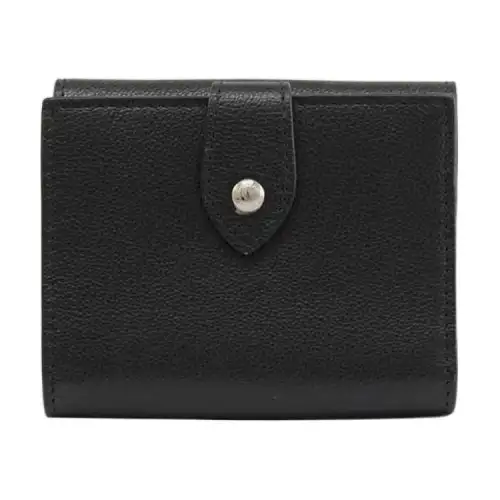 Burberry Leather Card Holder Wallet Regular Women's Black