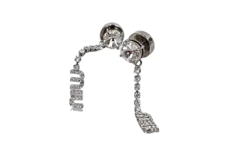 MIU MIU Crystal Earrings Women's Silver