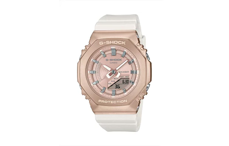 G SHOCK 200m Waterproof Quartz Movement Resin Strap Watch Unisex Pink Watch Dial