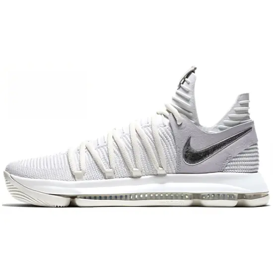 Nike KD 10 Basketball Shoes Men High-top White/white-gold/chrome