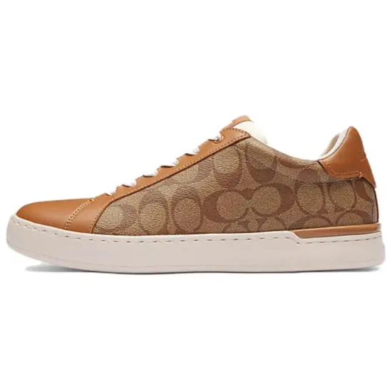 COACH Clip Low-Top Skateboard Shoes Men's Khaki/Light Khaki