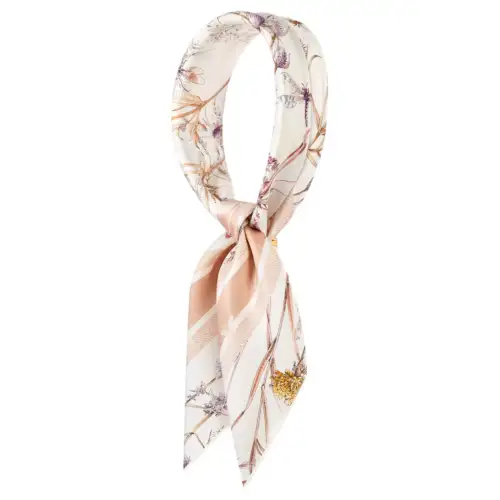 DIOR Mulberry Silk Scarves Unisex Beige