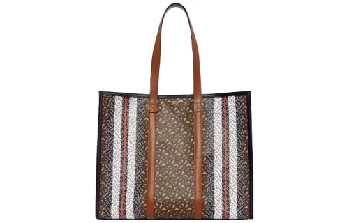 Burberry Cotton Handbag, Shoulder Bag Large Unisex Brown