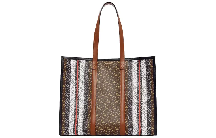 Burberry Cotton Handbag, Shoulder Bag Large Unisex Brown