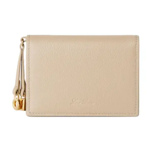 Loro Piana Calfskin Card Holder Women's Light Beige