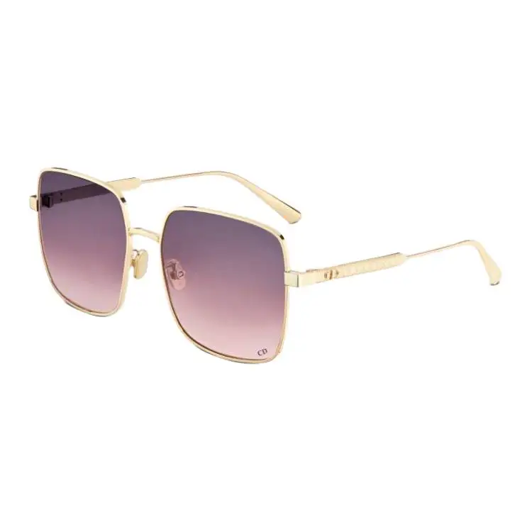 DIOR Square Sunglasses Women's Gold
