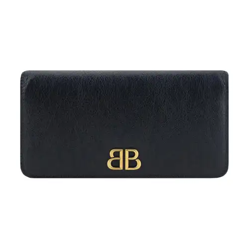 Balenciaga Calfskin Wallet Women's Black