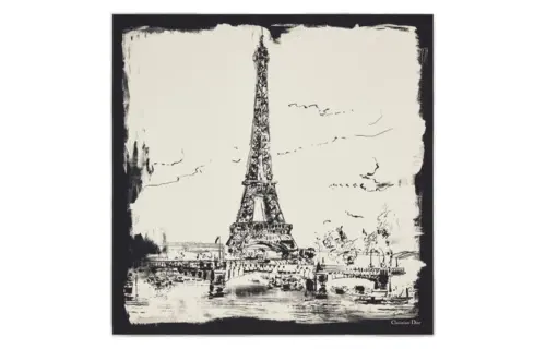 DIOR Silk Silk Scarves Women's Ecru