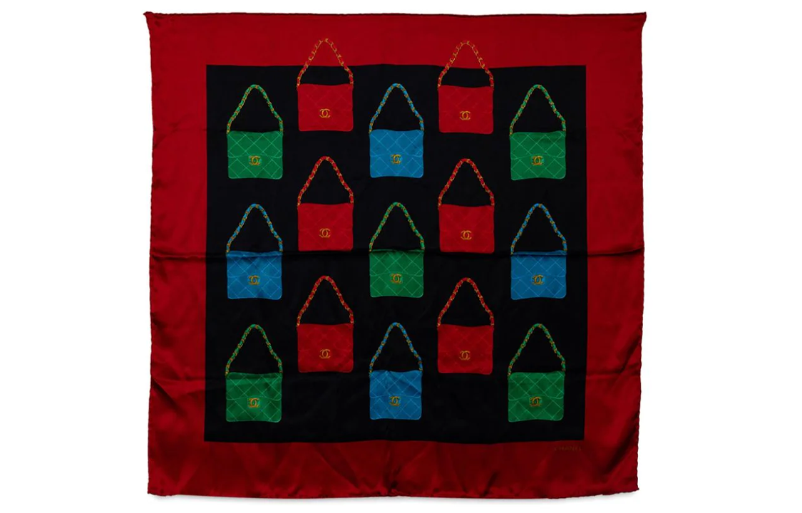 CHANEL Silk Scarves Women's Red