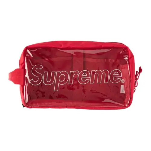 Supreme FW18 PVC Polyvinyl Chloride Toiletry Travel Storage Bag Unisex Red