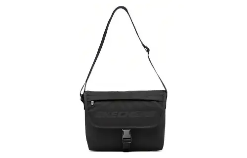 Skechers Fabric Messenger Bag, Shoulder Bag, Crossbody Bag Regular Unisex Carbon Black