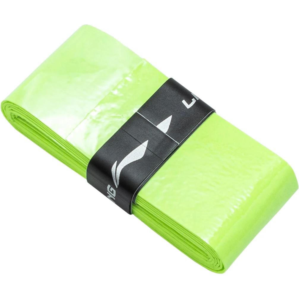 Li Ning Badminton Grip Tapes Green Polyurethane Ball Court Thin 5 Pack