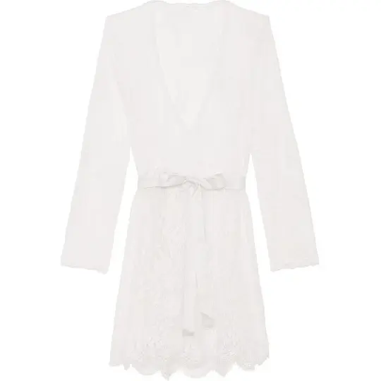 Victoria's Secret Sheer Lace Wrap Robe Sleep Robe Women's Coconut White
