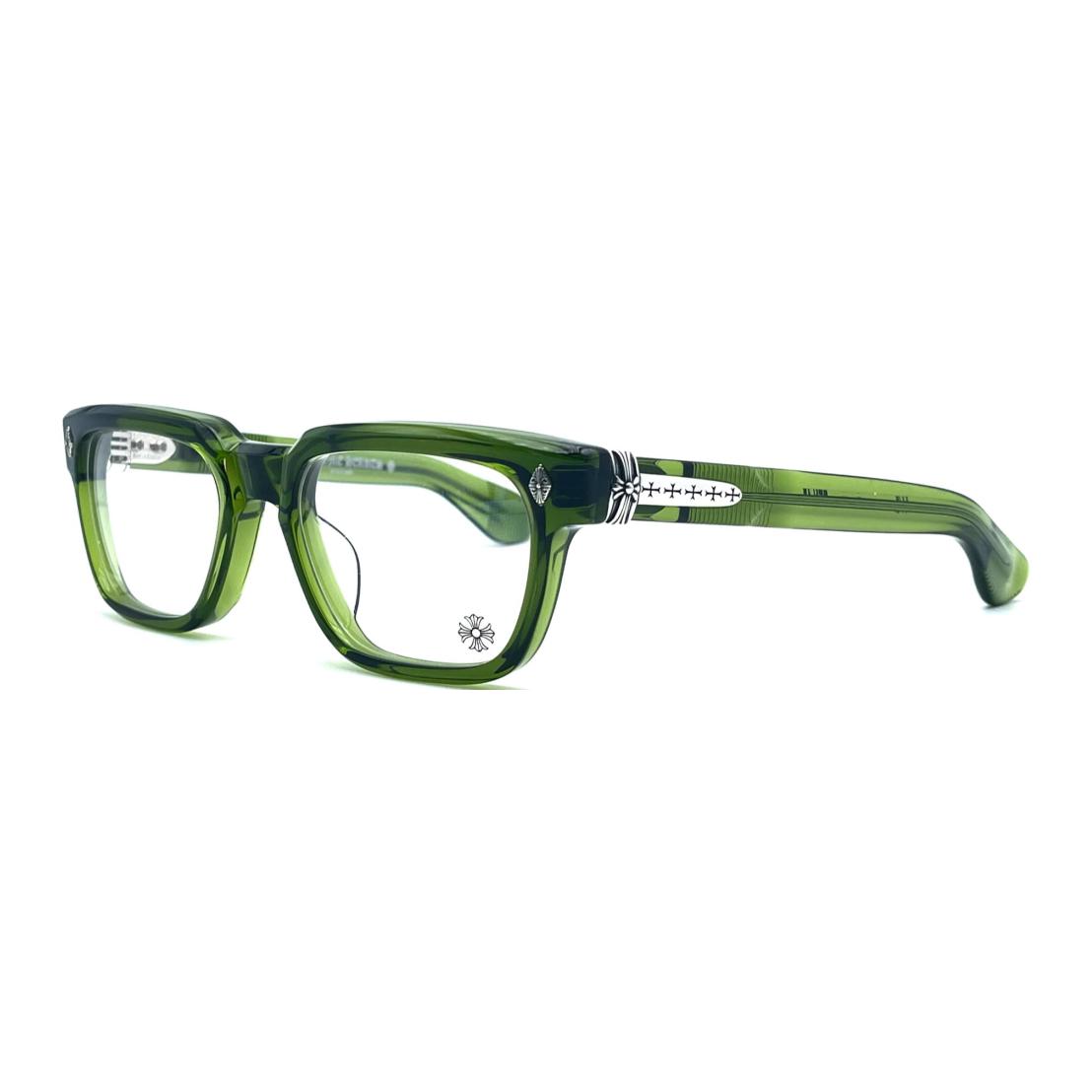 Chrome Hearts Acetate Silver Rectangular Eyeglass Frames Men's Green
