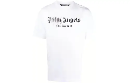 PALM ANGELS Rhinestone Sprayed T Shirt
