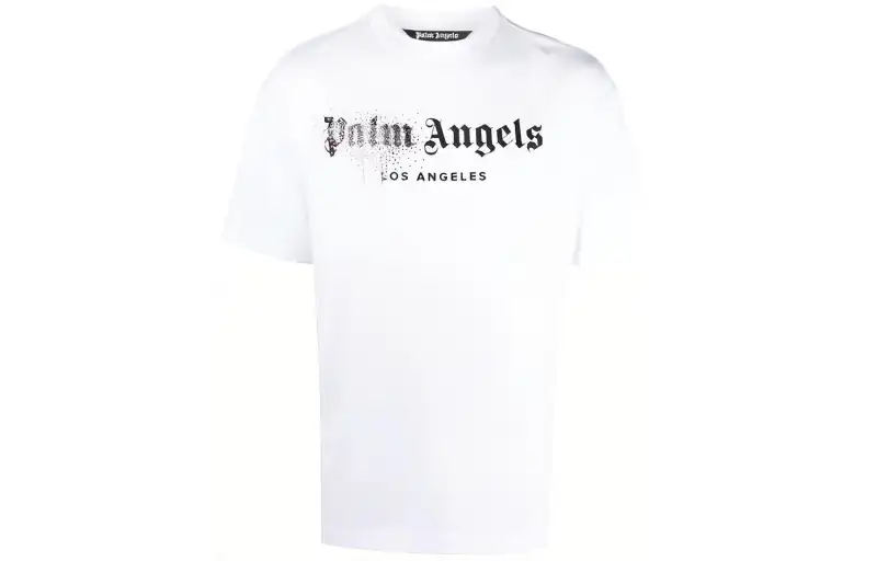 PALM ANGELS Rhinestone Sprayed T Shirt