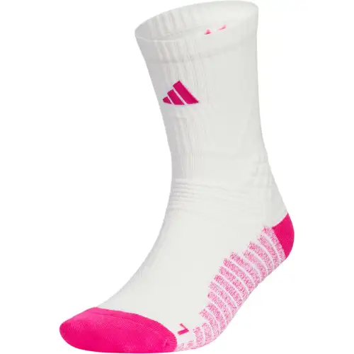 Adidas logo color block comfortable knitted basketball socks 1 pair, same style for men and women, bright white/magenta