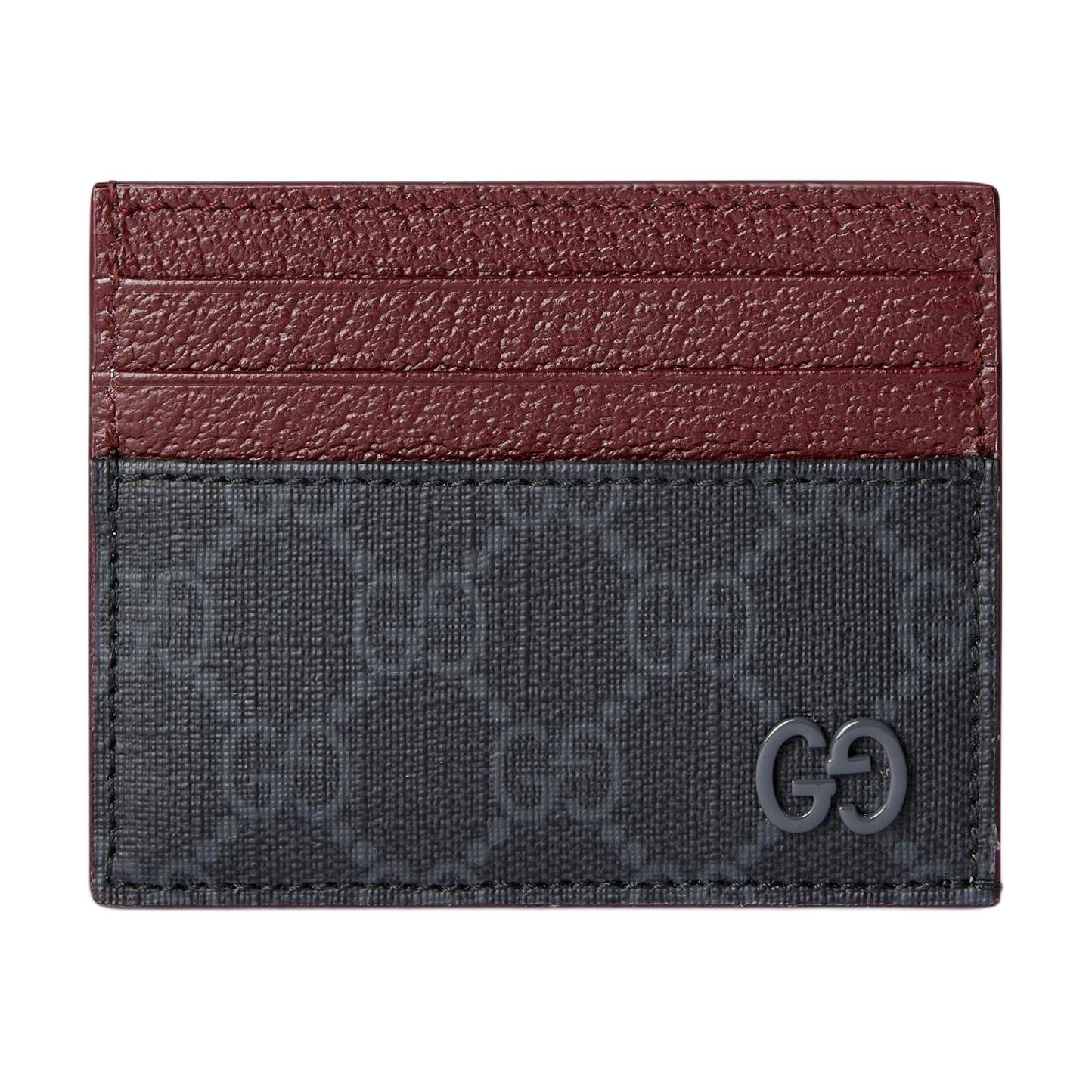 Кредитница Gucci GUCCI Logo (черно-бордовая)