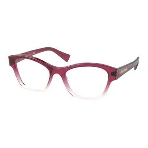 MIU MIU Injection Molded Irregular Shape Eyeglass Frames Women's Red