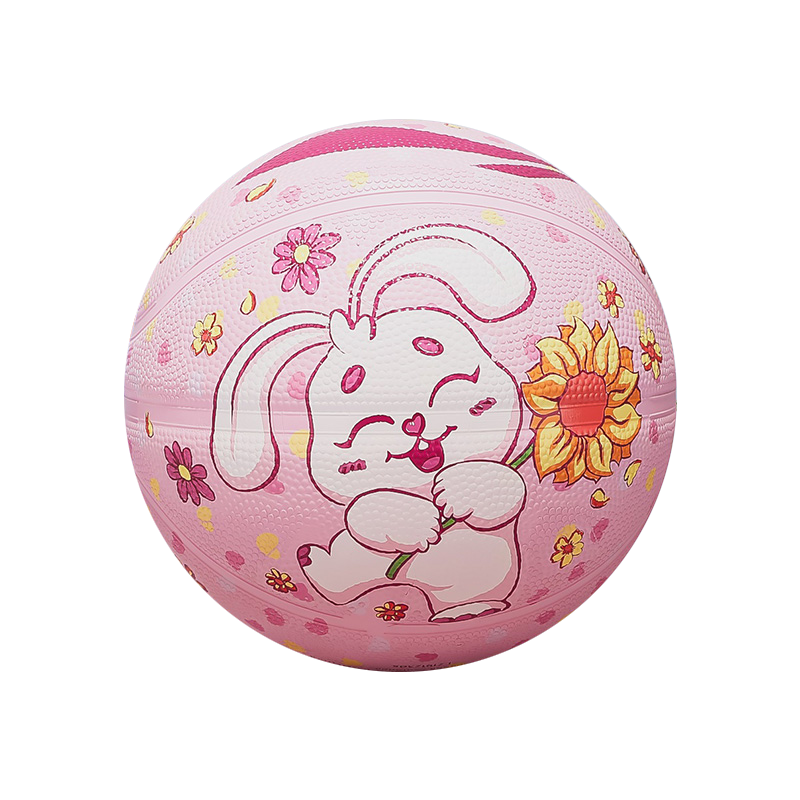 Li Ning Rubber Basketball Slip Resistant Abrasion Resistant Pink Rabbit Training Competition Unisex