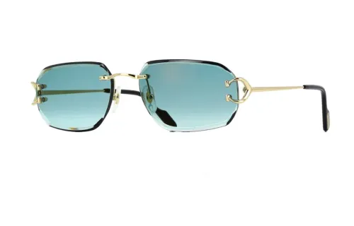 Cartier Rectangle Frame Rimless Sunglasses