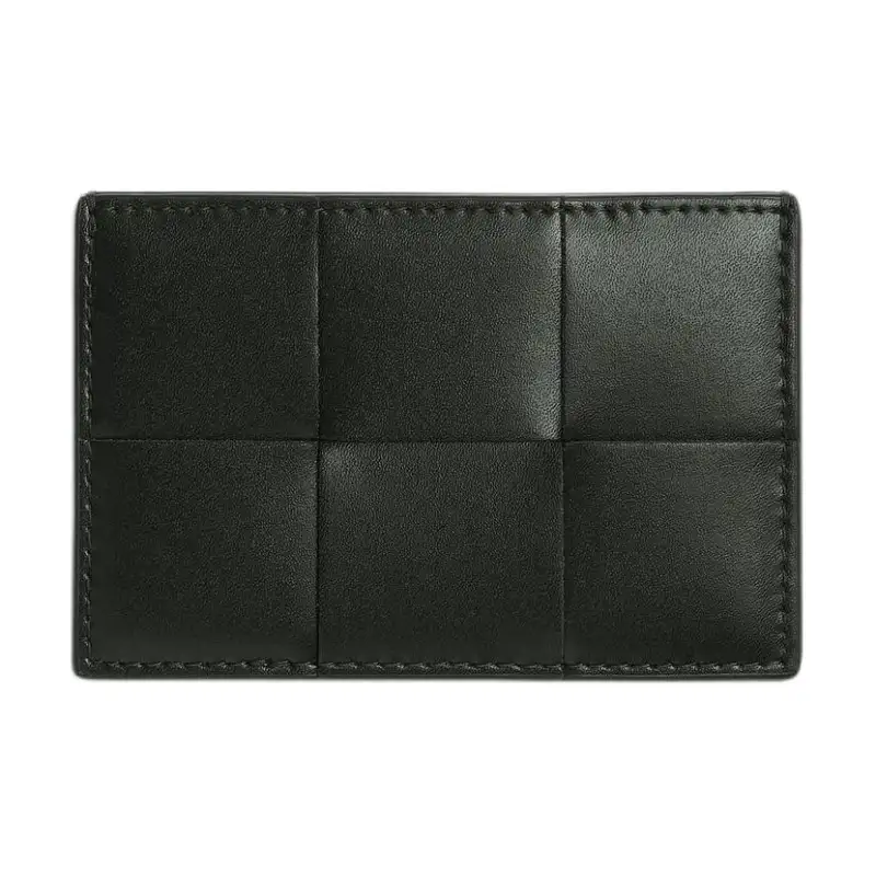 Bottega Veneta Cow Leather Card Holder Men's Dark Green & Agate Gray