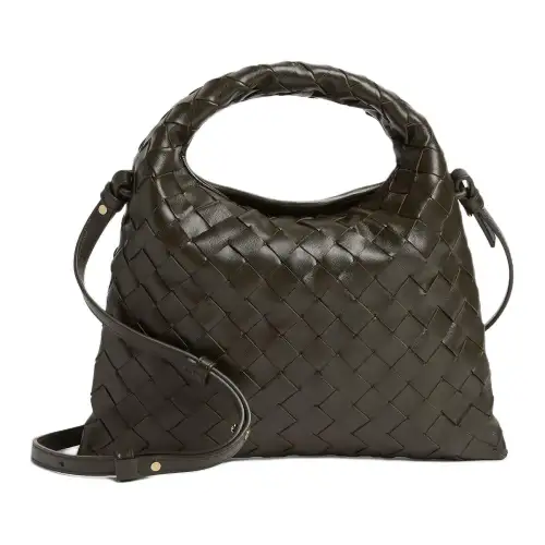 Bottega Veneta Intrecciato Cow Leather Handbag, Shoulder Bag, Crossbody Bag Mini Women's Khaki