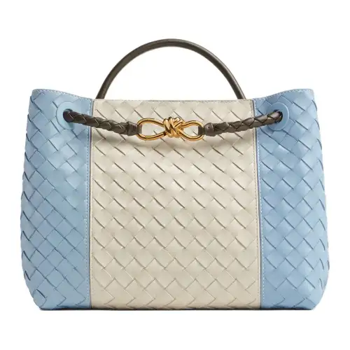 Bottega Veneta IntrecciatoAndiamo Lambskin With Leather Shoulder Bag, Crossbody Bag, Handbag Medium Women's