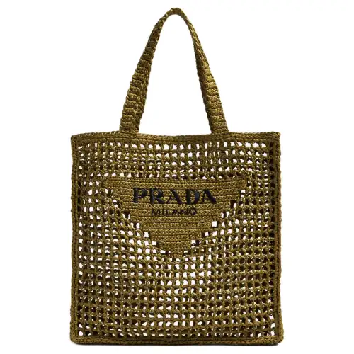 PRADA Cotton Tote Bag, Shopping Bag, Handbag Men's Green