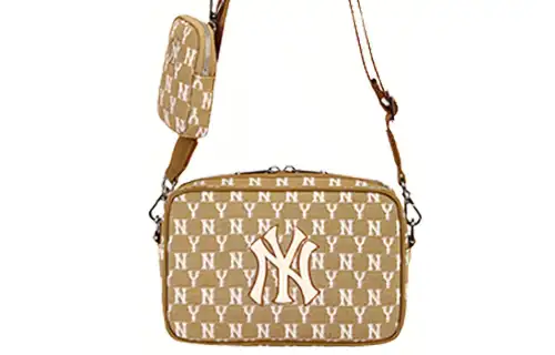 MLB Monogram Collection Fabric Combo Bag, Crossbody Bag, Shoulder Bag Women's Khaki