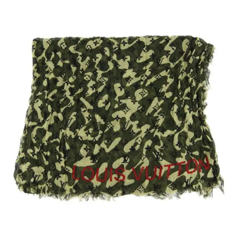 LOUIS VUITTON Cashmere Knit Scarves Unisex Green