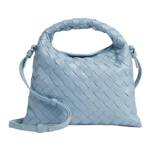 Bottega Veneta Intrecciato Cow Leather Handbag, Shoulder Bag, Crossbody Bag Mini Women's Ice Blue