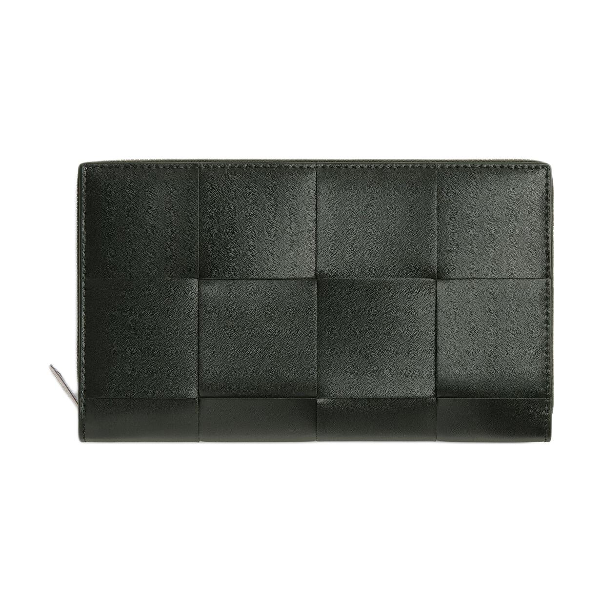 Bottega Veneta Cow Leather Wallet Men's Dark Green & Agate Gray