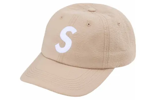 Supreme Cotton Seersucker Baseball Caps Unisex Beige