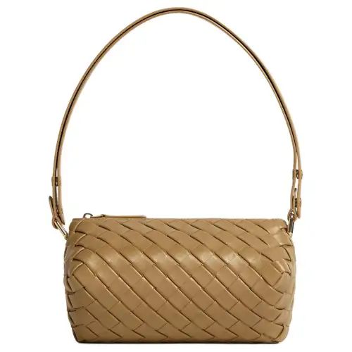Bottega Veneta Cow Leather Handbag, Shoulder Bag Women's Dark Nut Brown