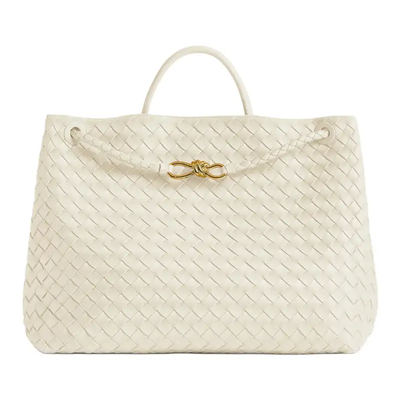 Bottega Veneta Andiamo Lambskin Shoulder Bag, Crossbody Bag, Handbag Large Women's Sea Salt Color