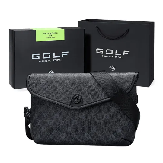 GOLF PVC Cell Phone Pouch, Envelope Bag, Crossbody Bag, Shoulder Bag Small Men's Black