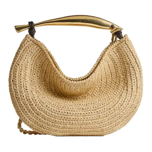 Bottega Veneta Sardine Fabric Shoulder Bag, Crossbody Bag, Handbag Small Women's Natural & Chocolate Brown