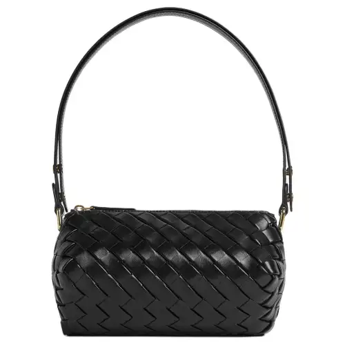 Bottega Veneta Cow Leather Handbag, Shoulder Bag Women's Black