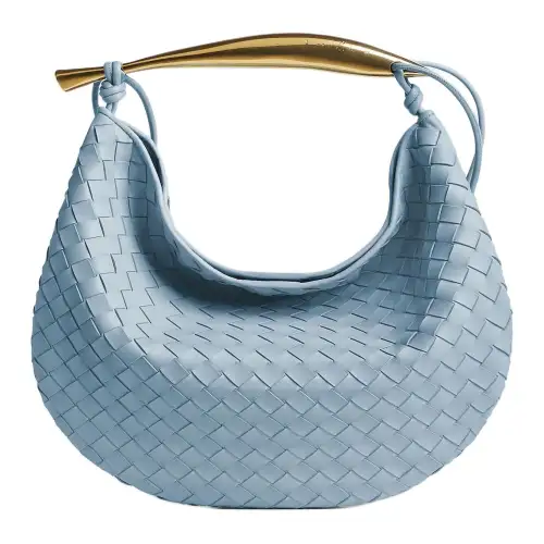 Bottega Veneta Sardine Lambskin Handbag Medium Women's Ice Blue