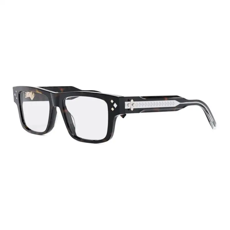 DIOR Acetate Square Eyeglass Frames Men's Tortoiseshell