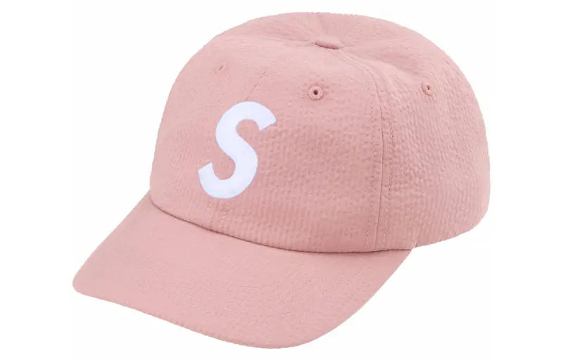Supreme Cotton Seersucker Baseball Caps Unisex Pink