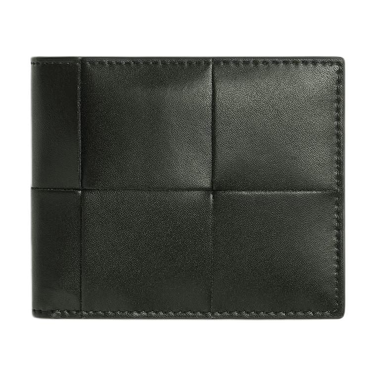 Bottega Veneta Cow Leather Wallet Men's Dark Green & Agate Gray