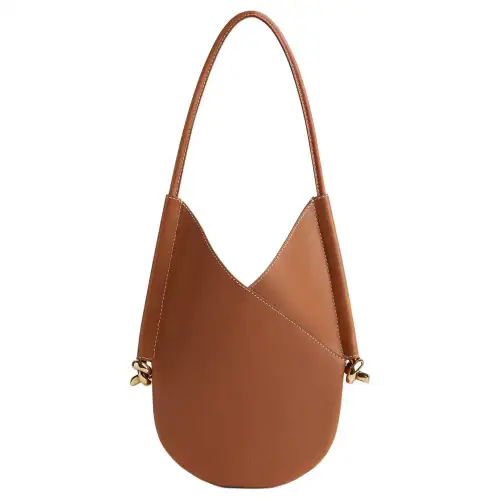 Bottega Veneta Solstice Calfskin Handbag, Shoulder Bag Small Women's Light Wood Color