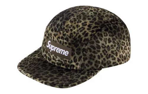 Supreme Leopard Velvet Camp Cap