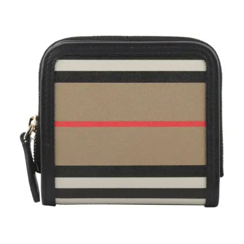 Burberry Polyurethane Wallet Women's Beige & Black