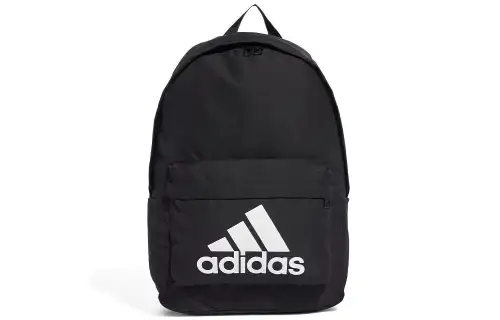 Adidas, classic black backpack for men and women, with your logo imprint, for beloved